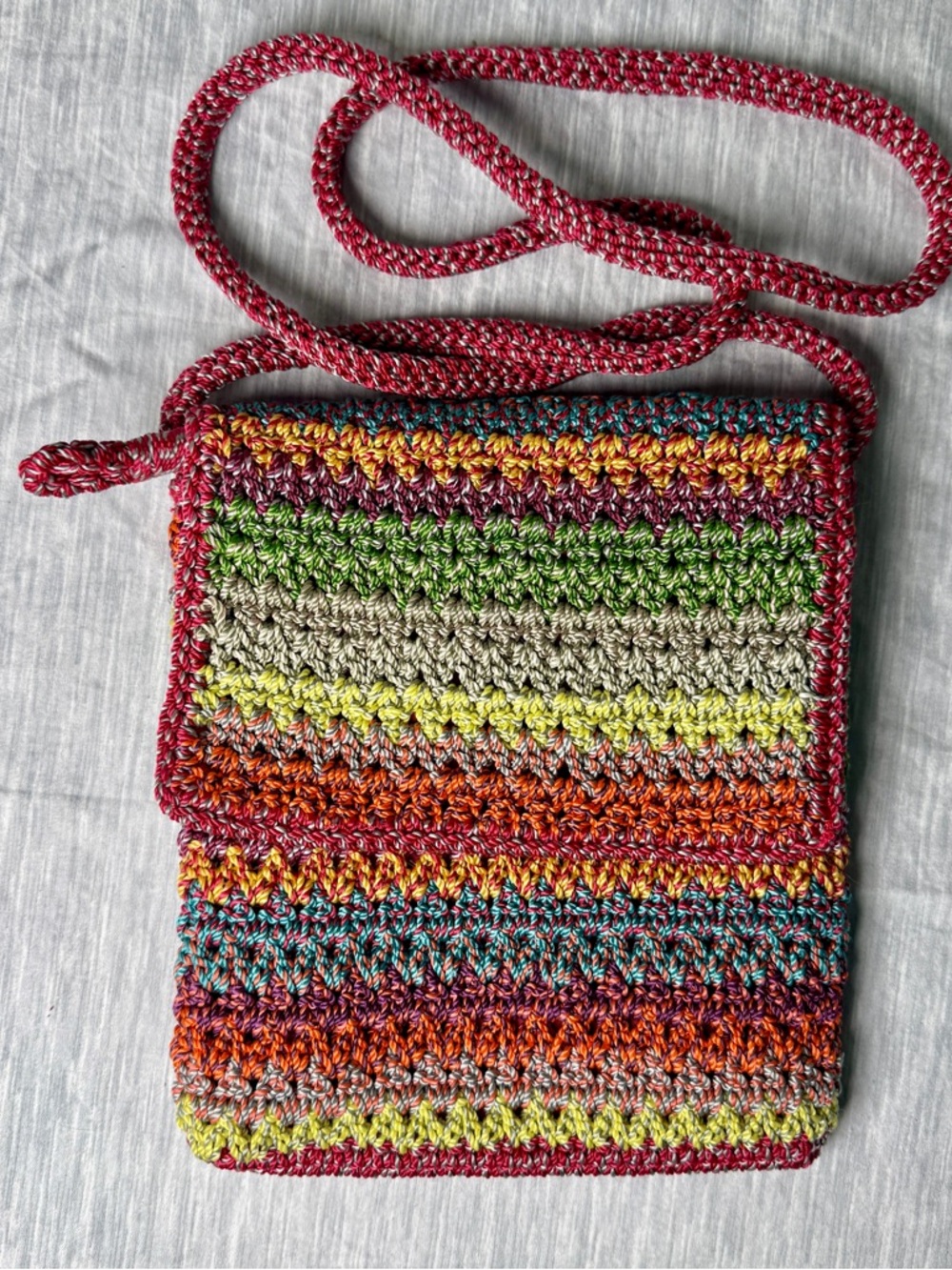The Sak Crochet Crossbody Multicolor Stripe | Boho Festival Bag